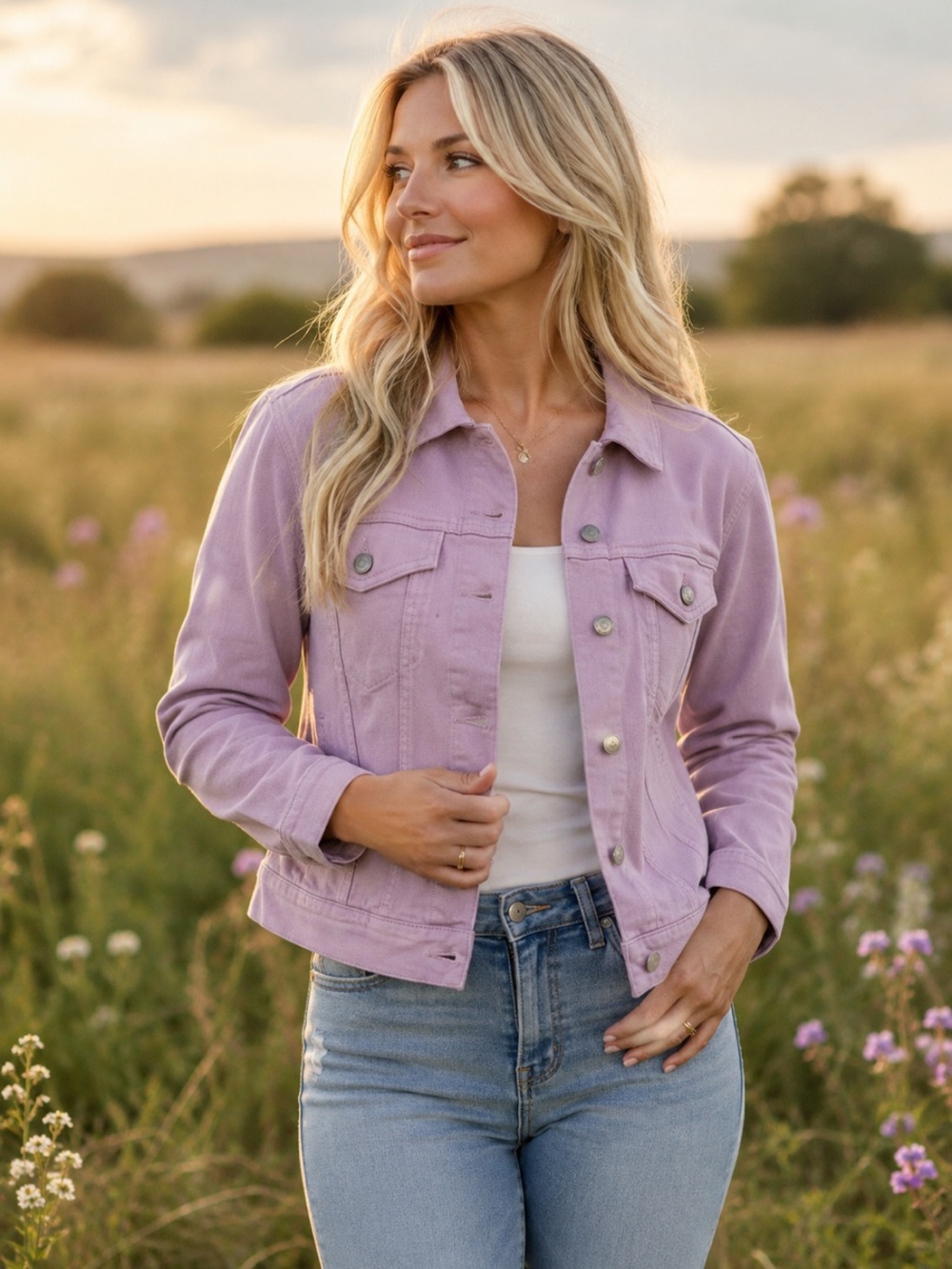 Rails Light Purple Button Down Denim Jacket